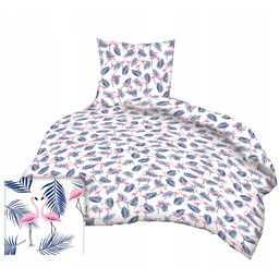 Pościel bawełniana 120x160 50x60 dziecięca flamingi 101grn