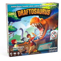 Draftosaurus, gra planszowa, 2-5 graczy, rodzinne, zabawne, dinozaury,