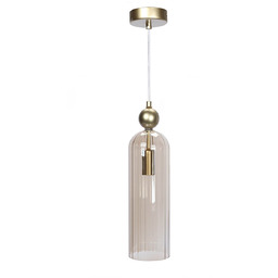 Mdeco Szklana lampa wisząca tuba Regina 1241 złoty