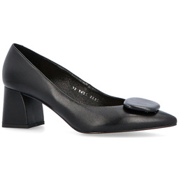 Eleganckie czółenka skórzane - KOTYL 5417 CZARNE