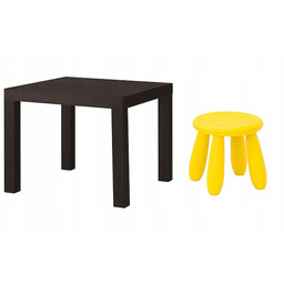 Ikea Lack stolik Mammut stołek żółty dla dzieci