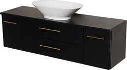 Szafka łazienkowa wisząca 140 cm czarny mat