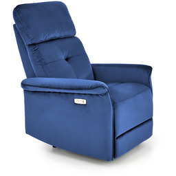 Fotel rozkładany elektrycznie wypoczynkowy semir granatowy halmar