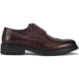 Męskie półbuty ze skóry croco bordowe