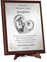 Obrazek z życzeniami i dedykacją na Komunię