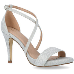 Błyszczące sandały na platformie - MENBUR 23688 SREBRNE