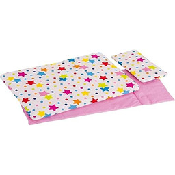 GOKI 51564 zestaw pościeli dla lalek, gwiazd, mieszanka