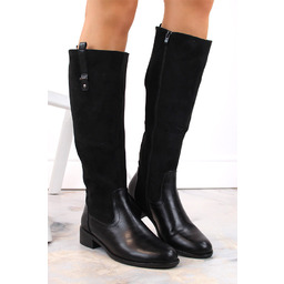 Kozaki damskie oficerki ocieplane czarne Jezzi ASA198-22