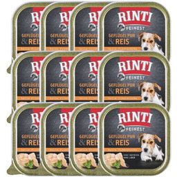 RINTI Feinest Poultry Pure&Rice 12x150 g Karma mokra