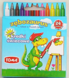 Kredki świecowe Zębozaurus 24 kolory - TOMA