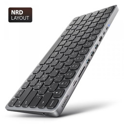 AXAGON Klawiatura HMC-KB-NRD USB-C 5Gbps z wieloportowy hub