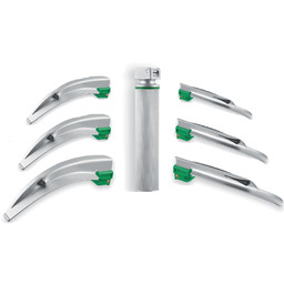 Laryngoskop światłowodowy komplet 6 łyżek metalowych