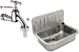 Zlew gospodarczy 495x325x367 mm , metalowy stal nierdzewna