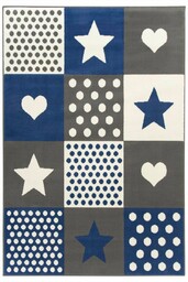 Dywan Do Pokoju Dzieci Niebieski Patchwork Gwiazdki Luna