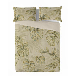 Matex Pościel lniana 160x200 Linen 01 liście beżowa