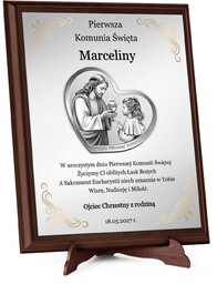 Obrazek z życzeniami i dedykacją na I Komunię