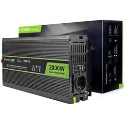 GREENCELL Przetwornica 12V na 230V 2000W/4000W Modyfikowana sinusoida