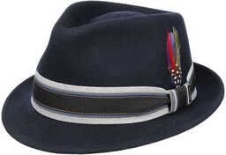 Kapelusz Wełniany Lancover Trilby by Stetson, ciemnoniebieski, cm