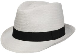 Kapelusz Słomkowy Málaga Trilby by Lipodo, biały, cm