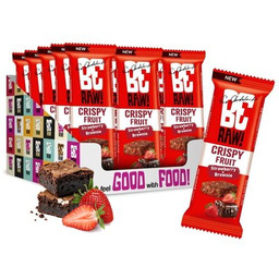 BERAW Baton proteinowy Crispy Fruit Truskawka-brownie (15 x