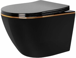 Czarna misa wc wisząca Rimless Carlo Flat Black