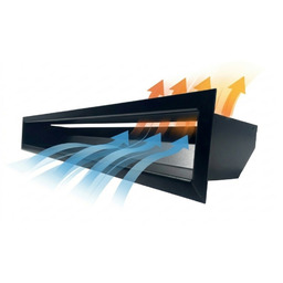 Kratka kominkowa wentylacyjna Luft czarna metalowa prosta 700x75mm