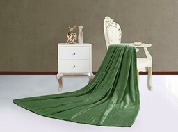 Koc narzuta z mikrofibry 200x220 Comfort zielony ciemny