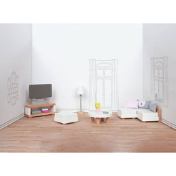 Mebelki dla lalek do salonu 51494-Goki, drewniane mebelki