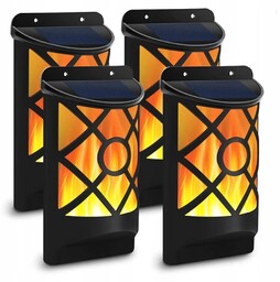 4x Lampka Solarna Kinkiet Efekt Płomienia Led Ozdobna