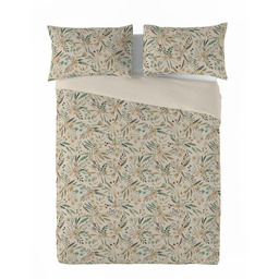 Matex Pościel lniana 160x200 Linen 06 liście beżowa