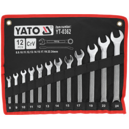 Klucze płasko-oczkowe YATO YT-0362 8-24mm 12el.