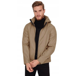 TRENDYOL MĘSKA KURTKA PARKA BEŻOWA Z KAPTUREM XL