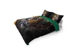 Detexpol Pościel bawełniana 220x200 tygrys czarna zielona 3932