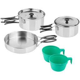 Zestaw Biwakowy Dwuosobowy Mil-Tec - Stalowy - 14647000