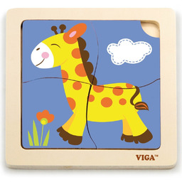 Viga Toys VIGA Poręczne Drewniane Puzzle Żyrafa