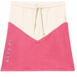 Replay Różowo-Beżowa Spódniczka Z Haftowanym Napisem 158 Kya