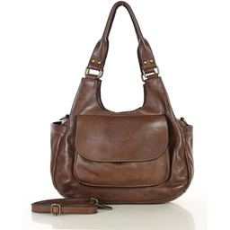 Shopperka skórzana MARCO MAZZINI czekoladowy brąz v154f