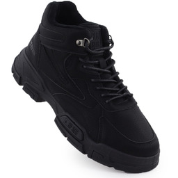 Buty sportowe męskie za kostkę ocieplane czarne Big