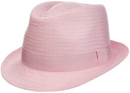 Kapelusz Słomkowy Málaga Trilby by Lipodo, różowy, cm