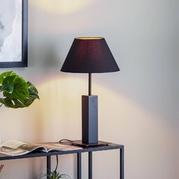 Luminex Lampa stołowa Stila, klosz stożkowy czarno-złoty