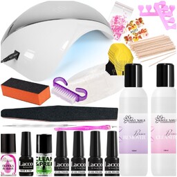 ZESTAW DO MANICURE HYBRYDOWEGO PAZNOKCI Z LAMPĄ LED/UV