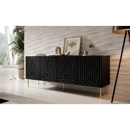 Komoda z drzwiami czarna mat 190 cm Cave