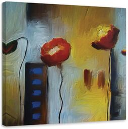 Obraz na płótnie, Dwa pomarańczowe maki 30x30