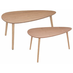 Zestaw 2 stolików kawowych drewnianych Mileo L naturalny