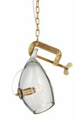 Lampa wisząca VICE mosiądz - metal, szkło