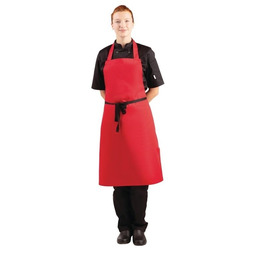 Whites Chefs Clothing Fartuch czerwony Bib I Whites