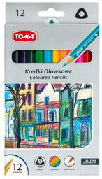 Kredki ołówkowe trójkątne Jumbo 12 kolorów - TOMA