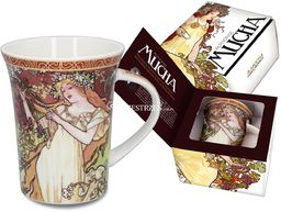 KUBEK PORCELANOWY CARMANI - ALFONS MUCHA - LATO