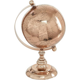 Deco 79 Tradycyjny aluminiowy globus edukacyjny, geograficzny, nowoczesna