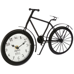 Zegar stojący retro Bike Atmosphera czarny metalowy cichy